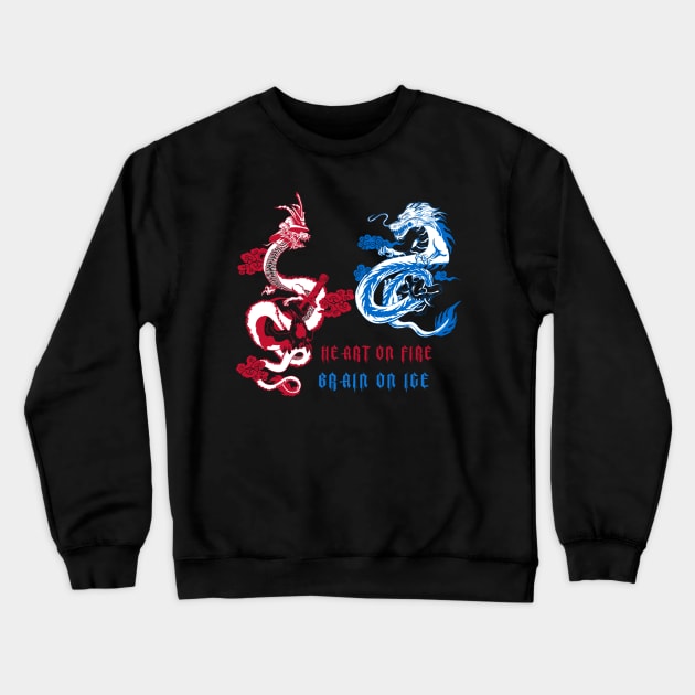 Some say the world will end in fire, some say in ice. Fire and Ice dragon. Crewneck Sweatshirt by Your_wardrobe